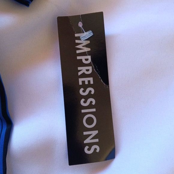 NWT Vintage Impressions Button Down Stripes Blouse Shoulder Pads Medium - Picture 10 of 10